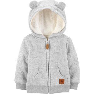 Simple Joys by Carter's Baby-Boys Hooded Sweater Jacket with Sherpa Lining
